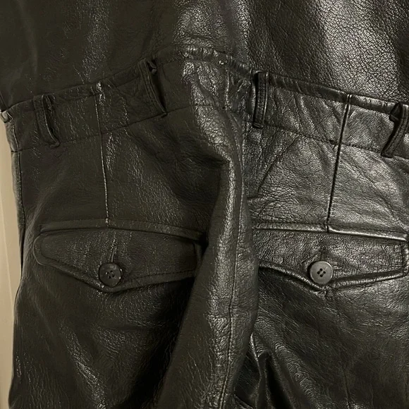 Black leather overalls - Picture 4 of 6